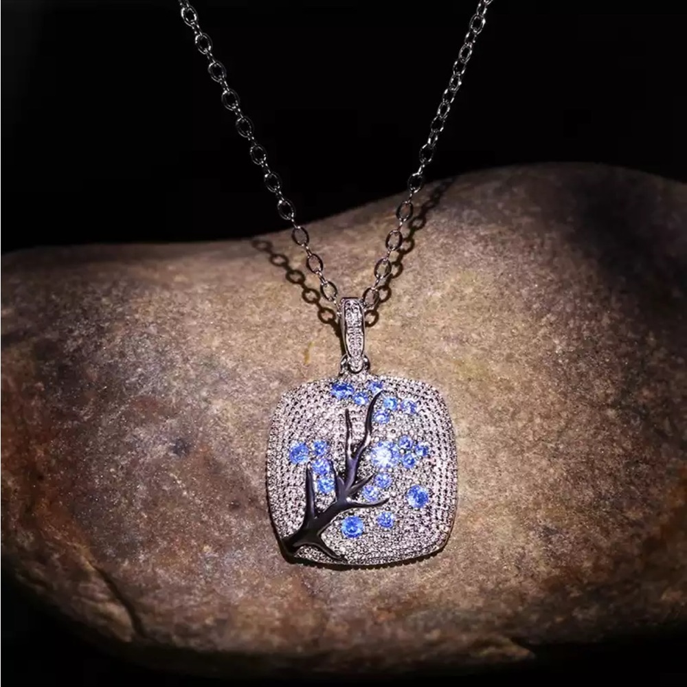 New Leaves Branch Sparkling Tree CZ Delicate Fashion Necklace